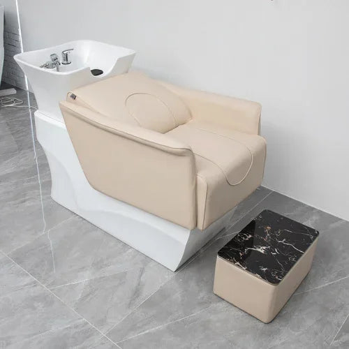 MMOOKA j Barber Shop Shampoo Chair for Hair Half Lying Shampoo Chair Sitting Beauty Flushing Bed