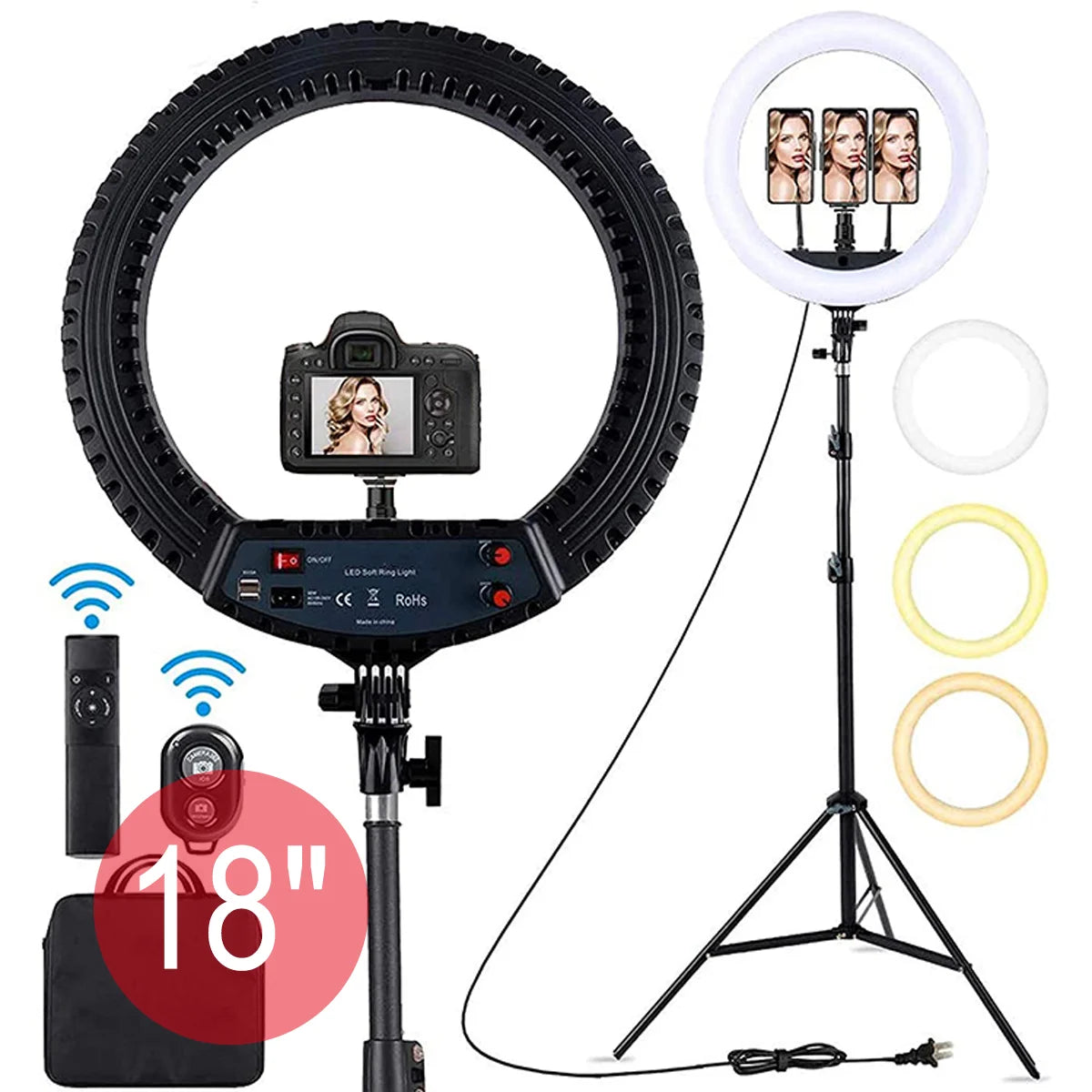MMOOKA 2025 hot sale Kalio 18 Inch Youtube Tiktok 180 Degree Adjustment Ring Light with Tripod