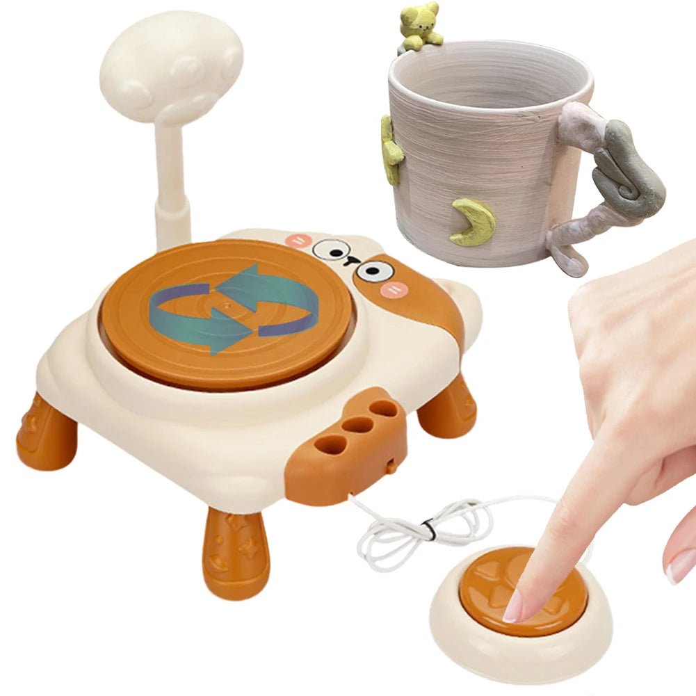MMOOKA MMOOKA Kids Pottery Wheel Kit Electric Clay Wheel USB Powered Pottery Painting Art Kit Interactive Pottery Art Turntable for Boys GirlsMMOOKA.COM