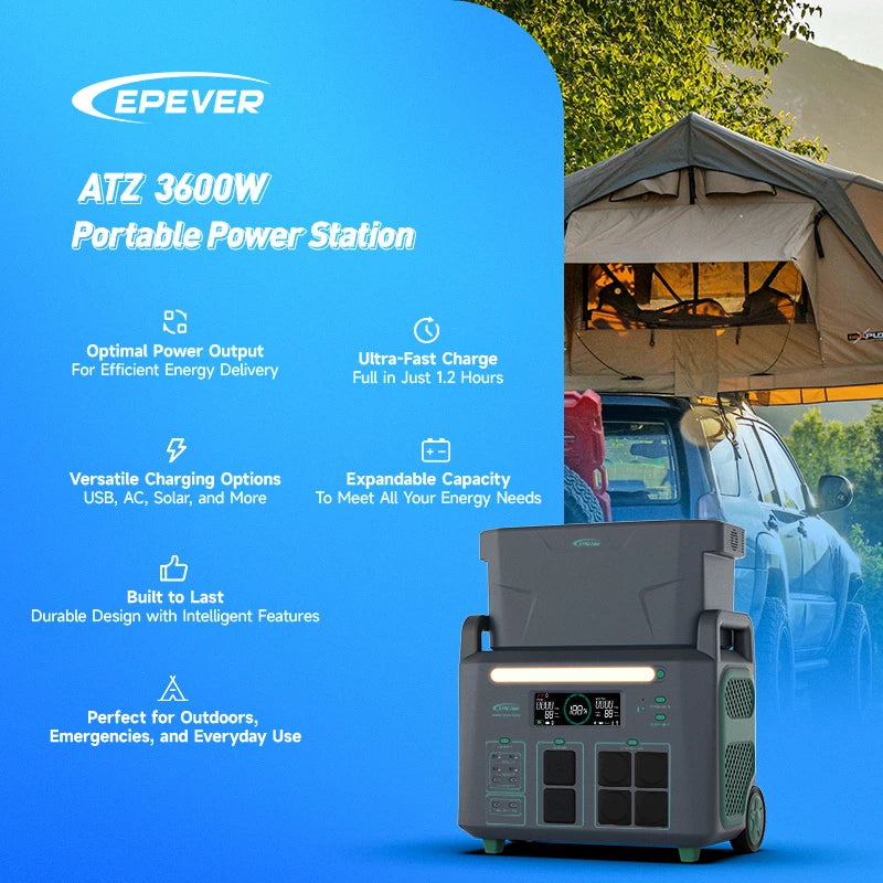 ANTNX EU Stock Epever Portable 3600W Solar Battery Generator Home Camping Emergency Backup Power Station With Expandable Batteries ANTNX.COM