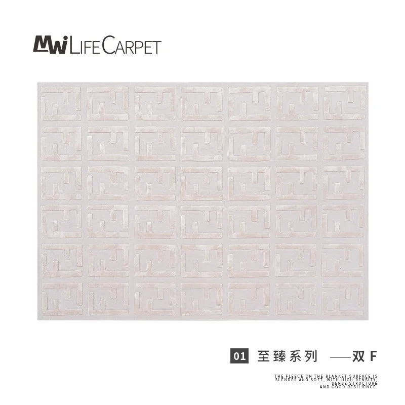 Tencel carpet living room coffee table blanket double F Fendi luxury New Zealand wool 2.4x3.4m