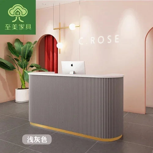 MMOOKA Clothing Store Small Cashier Beauty Light Luxury Bar Counter Arc Front Desk Reception Desk Commercial