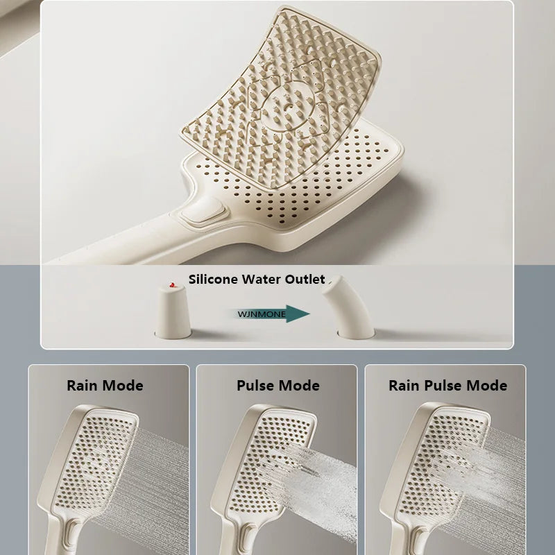 MMOOKA Milk White Waterfall Shower System for Bathroom Modern Bath Crane Mixer Tap Shower Faucets Water Saving Rain Bathtub Shower Set MMOOKA.COM