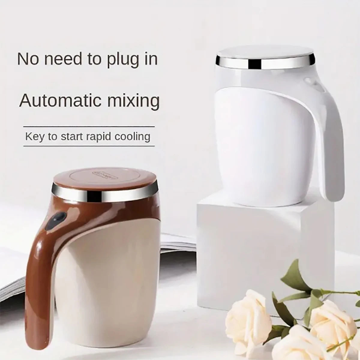 MMOOKA EXSX Automatic mixing cup rechargeable magnetic coffee cup, waterproof automatic mixing cup, suitable for office/kitchen/travel.