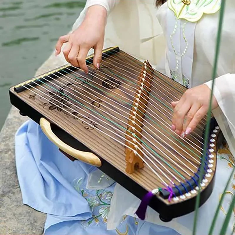 Mini Wooden Guzheng 21-strings Guzheng Professional Traditional Chinese Finger Pick Beginners Musical Instrument Accessories