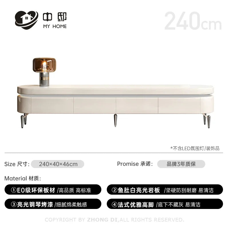 MMOOKA Light Luxury Modern Simple High Sense Stone Plate Living Room New French Cream Style Home Floor
