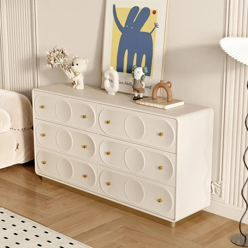 MMOOKA Light Luxury Solid Wood Sanwu Chest of Six Drawers Bedroom Storage Integrated Multifunctional Modern Minimalist