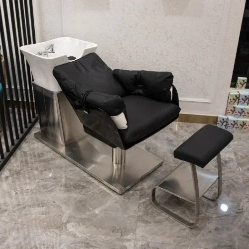 MMOOKA j Barber Shop Shampoo Chair for Hair Half Lying Shampoo Chair Sitting Beauty Flushing Bed