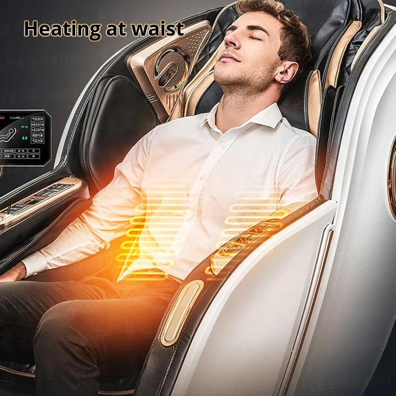 MMOOKA Intelligent Voice Control Chair Kneading Full Body Zero Gravity Stretching Shiatsu Large Size Massage Chair with Bluetooth