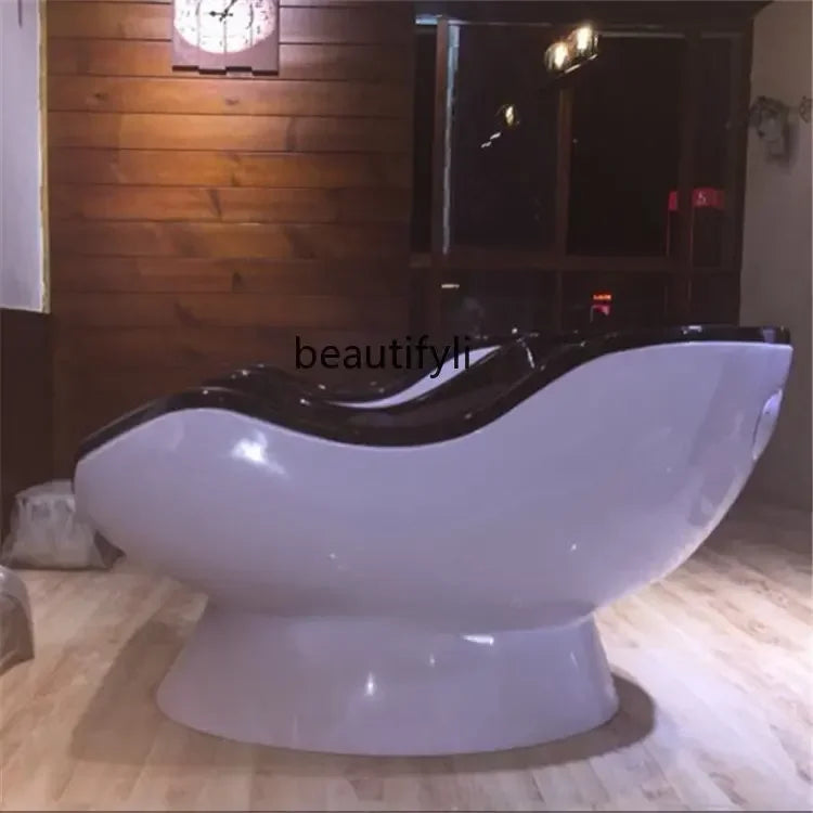 MMOOKA j Barber Shop Shampoo Chair for Hair Half Lying Shampoo Chair Sitting Beauty Flushing Bed