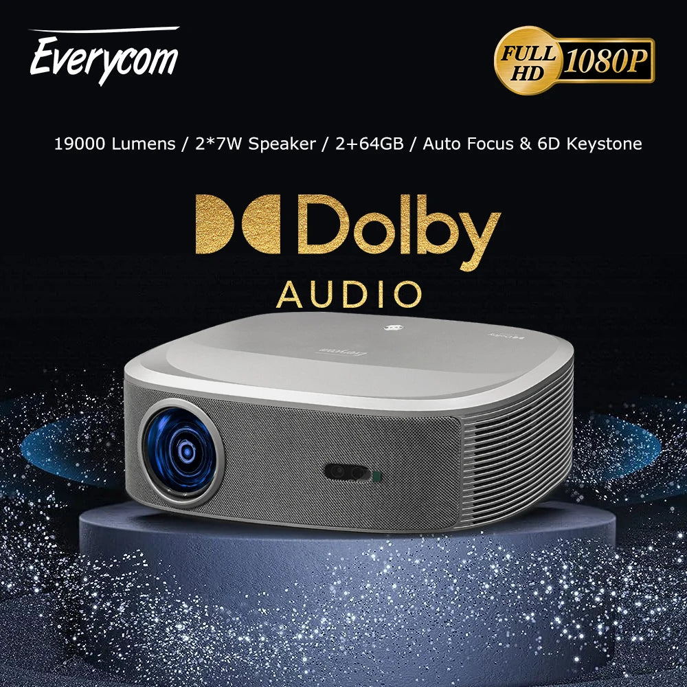 ANTNX Everycom HQ10W 1080P Projector Full HD 4K 26000 Lumen Projectors Video Smart TV for Home 2+64GB Movie Theater Beamer With Dolby ANTNX.COM