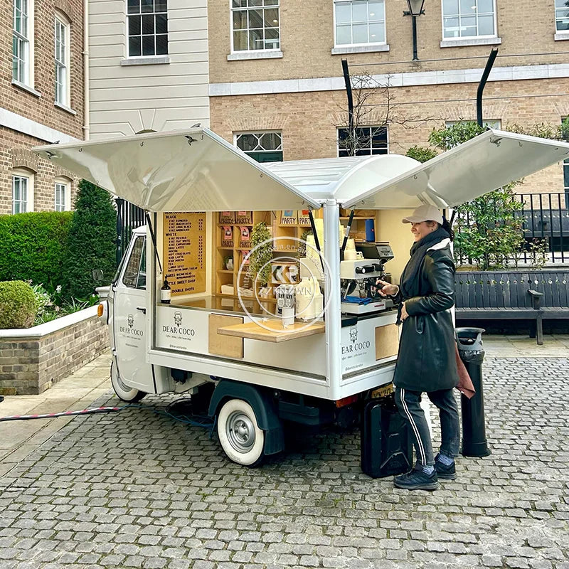 ANTNX 2024 Ape Tuk Tuk Food Tricycle Cart For Sale Electric 3 Wheels Coffee Bar Food Truck ANTNX.COM