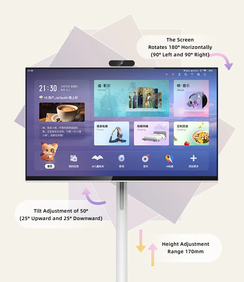MMOOKA 2025 NEW High-Performance 27/32 Inch Tablet Android 13 6G+128G FHD Display Portable Mobile Smart TV Entertainment Work Tiktok