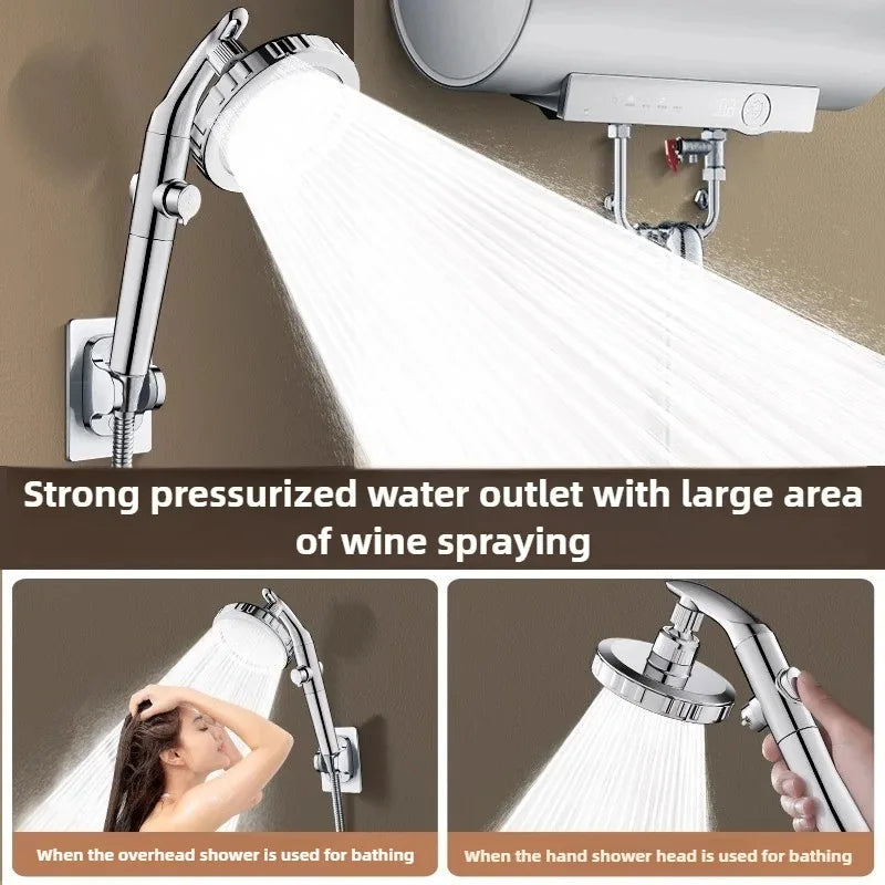 MMOOKA High Pressure Filter Shower Head Handheld Water Saving Nozzle for Bathroom Accessories Spa Massage Detachable Sprayer Shower Set MMOOKA.COM