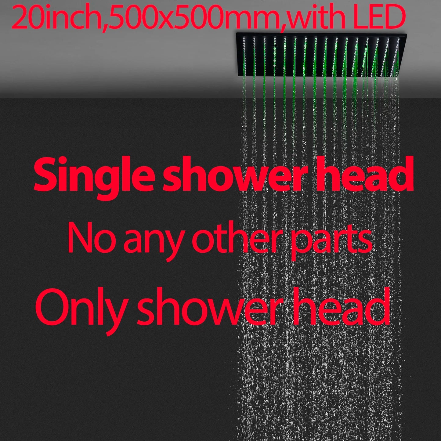 ANTNX Luxury 16/20 Inch 400/500mm Rainfall Mist Spray LED Shower Head Set Constant Temperature Valve Mixer With Side Massage Jets ANTNX.COM
