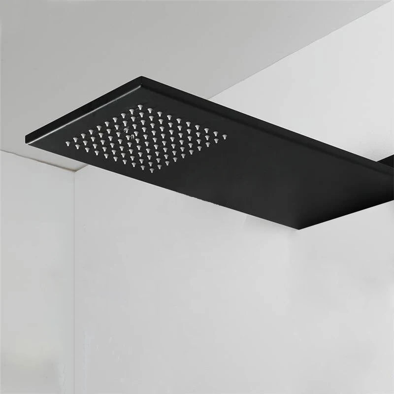 ANTNX BAKALA Matte Black Stainless Steel Shower Head Rainfall Shower Head With Waterfall Shower Wall Mounted ANTNX.COM