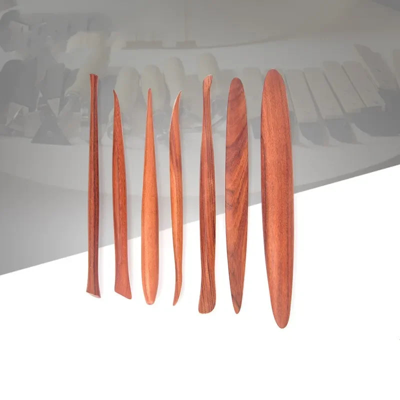 MMOOKA MMOOKA 7-piece Pottery Tools Carving Crafts Wooden Clay Sculpture Knives Pottery Sharpening Modeling Pottery Clay Ceramic ToolsMMOOKA.COM