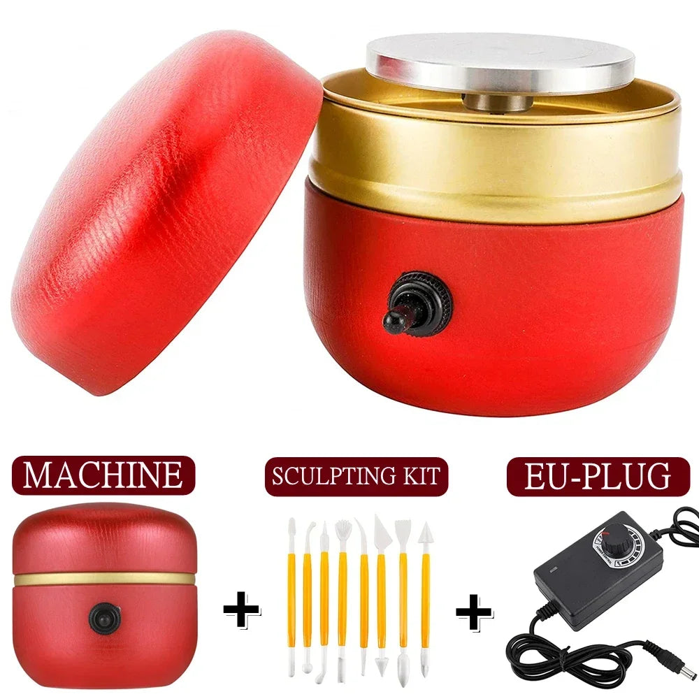 MMOOKA MMOOKA Mini Pottery Wheel with Clay Sculpting Tools, Adjustable Speed Electric Pottery Machine for Ceramic Art Crafts Pottery TurntableMMOOKA.COM