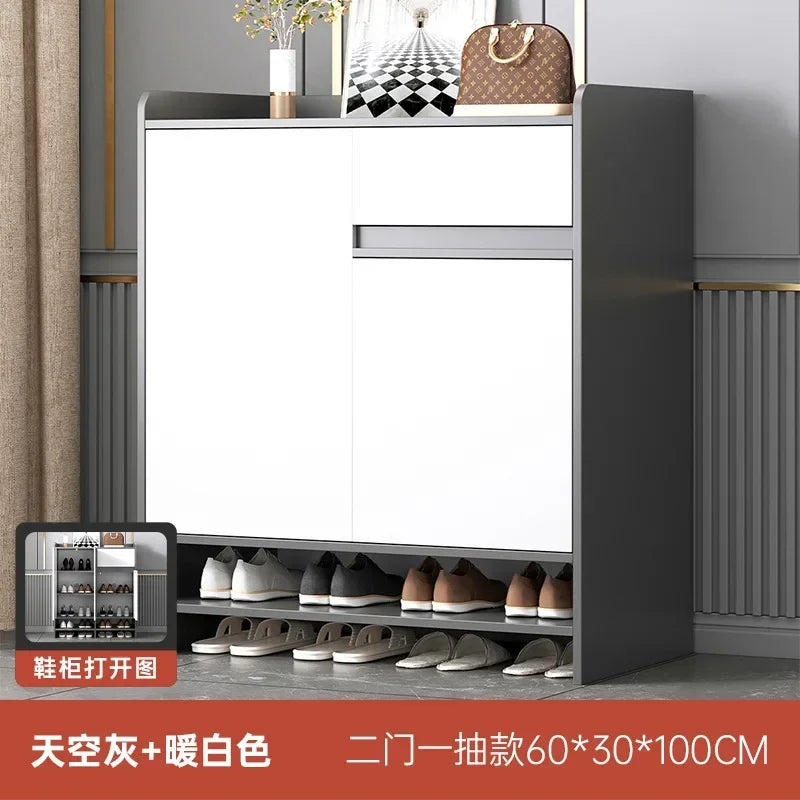 MMOOKA Entrance Shoe Cabinet Light Luxury Home Entrance Shoe Rack Large Capacity Multi-layer Entrance Cabinet Balcony Storage Locker