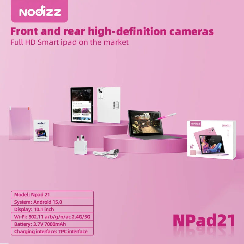 MMOOKA 2025 Npad 21 Original Tablet 10inch Google play TikTOK THD 4K Android 15 12GB+512GB 7000mAh 5G SIM WiFi GPS 500W Pixel Tablet PC