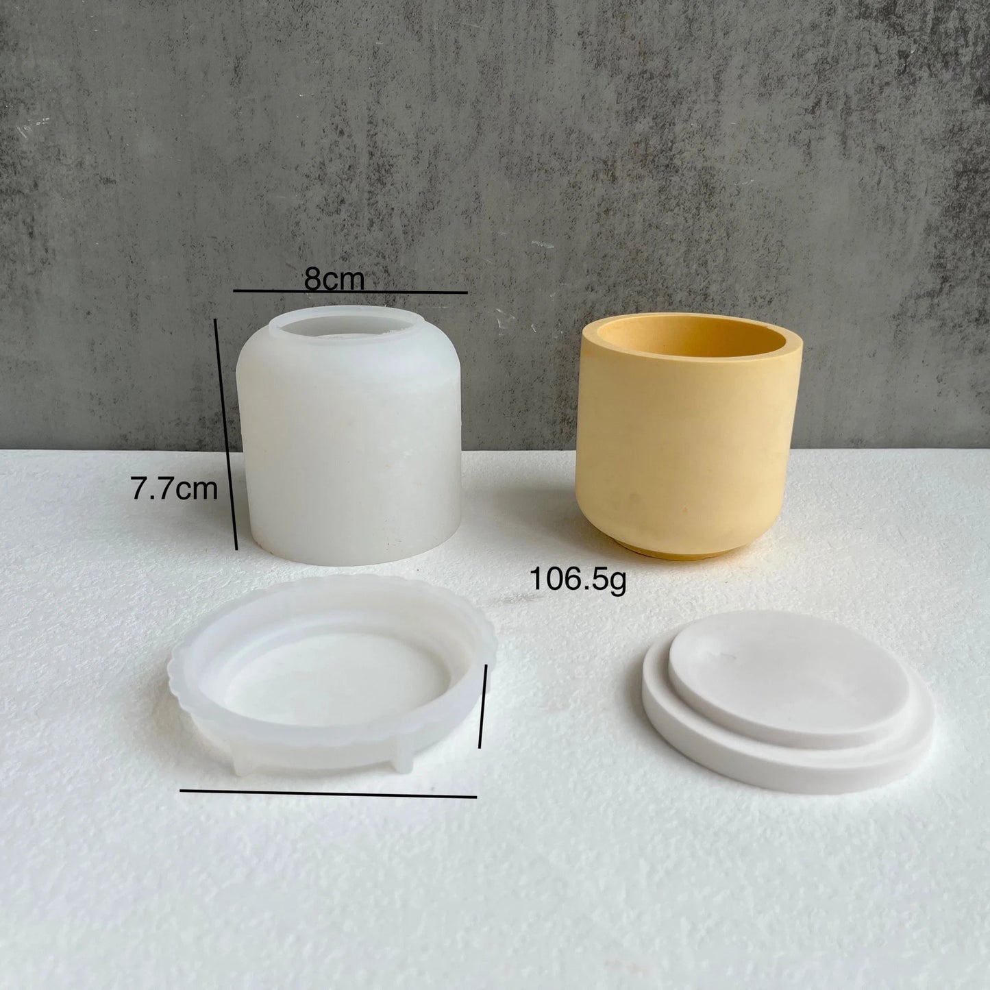 MMOOKA MMOOKA DIY Round Striped Jar with Lid Silicone Mold Concrete Plaster Pottery Candle Jar Storage Cup Jar Mold Home Decoration CraftsMMOOKA.COM
