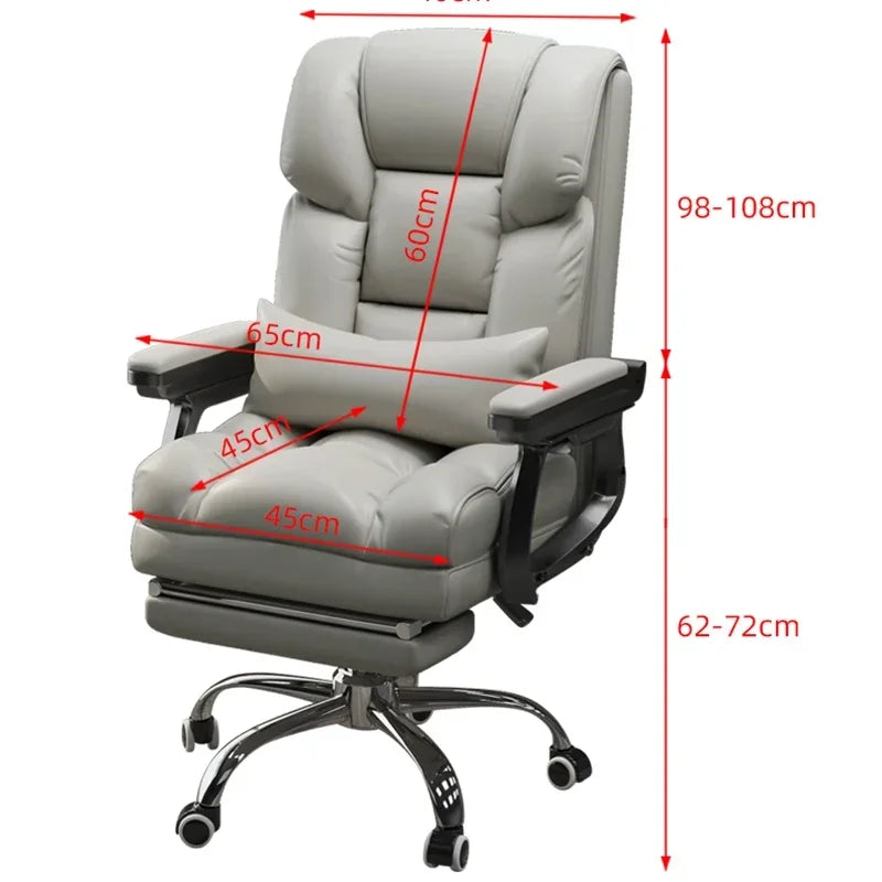 MMOOKA Rolling Leather Office Chairs Work Kneeling Gaming Nordic Office Chairs Comfy Arm Reading Chaise De Bureau Furnitures Wrx