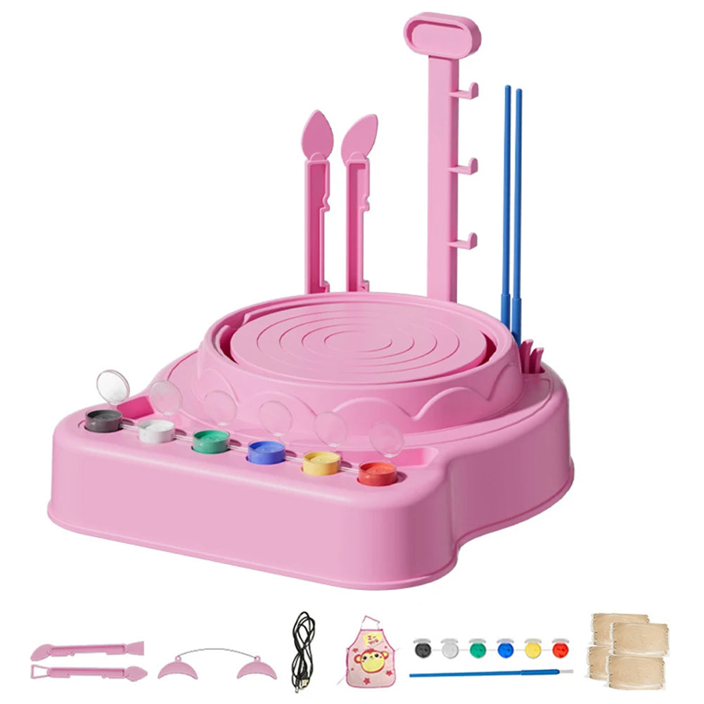 MMOOKA MMOOKA Kids Mini Pottery Machine Wheel Kit Electric Pottery Clay Wheel Educational Child-Safe Handicraft Gifts for Kids Aged 8-12MMOOKA.COM