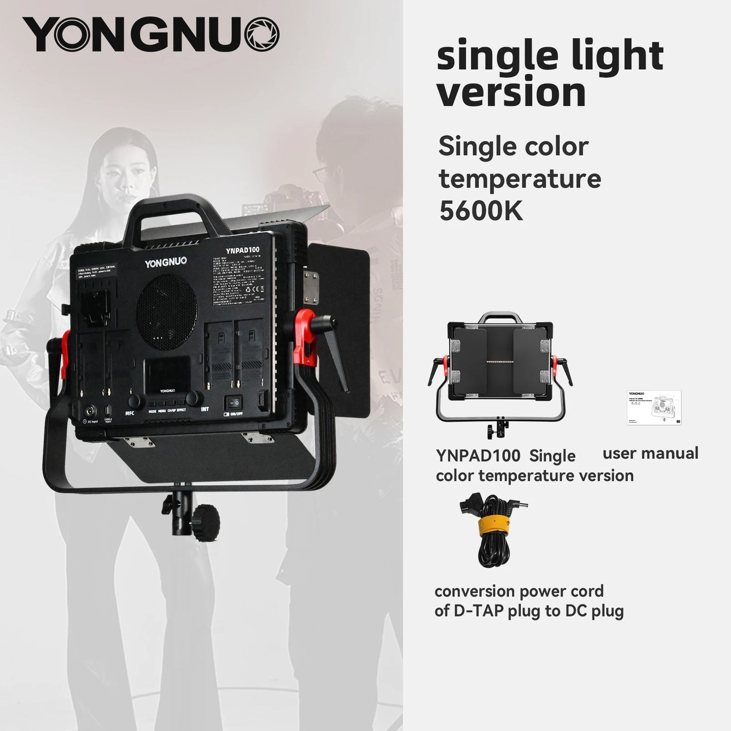 MMOOKA YONGNUO YNPAD100 RGB Studio Video LED Panel Light with Full Color Reaches 100W for YouTube Tikok Photography Lighting