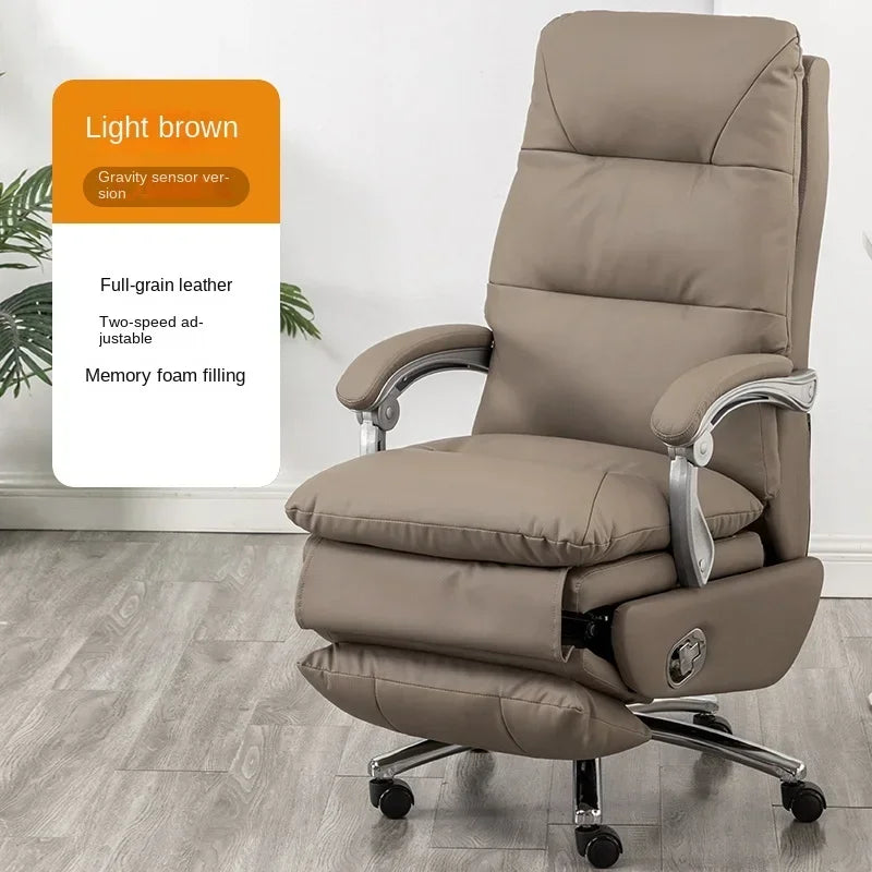 MMOOKA Study Ergonomic Office Chairs Leather Swivel Pedicure Accent Office Chairs Floor Rolling Lounge Sillas Oficina Furniture Wrx