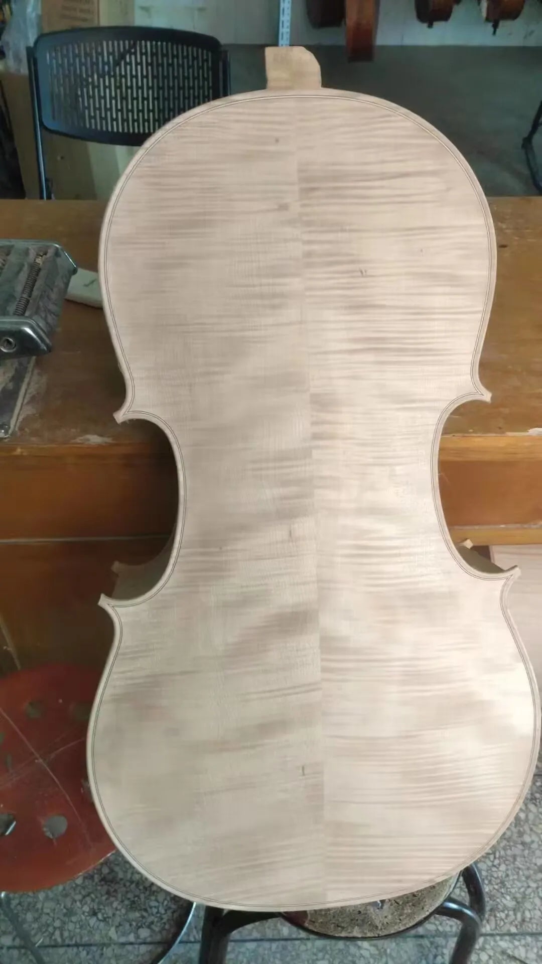 MMOOKA hand flame Maple white embryo Cello unfinished Cello 4/4 Custom Spruce wood solid wood white Cello DIY ebony fingerboard
