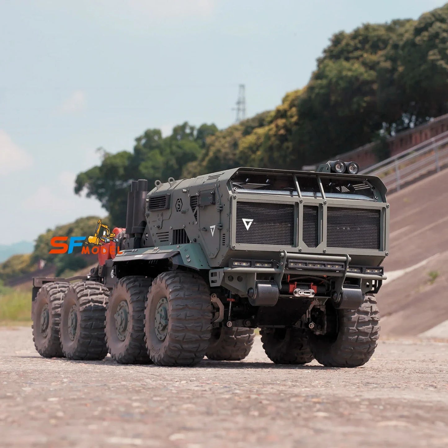 ANTNX ST10X Rc 1/10 Truck 8x8 RC Car Metal Model with Light and Sound System Remote Control Military Truck Buggy Model Adult Toys ANTNX.COM