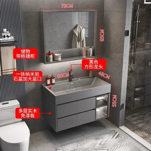 MMOOKA Multipurpose Narrow Bathroom Cabinets Makeup Organizer Makeup Bathroom Cabinets Mirror with Light Banheiro Furniture YX50BC