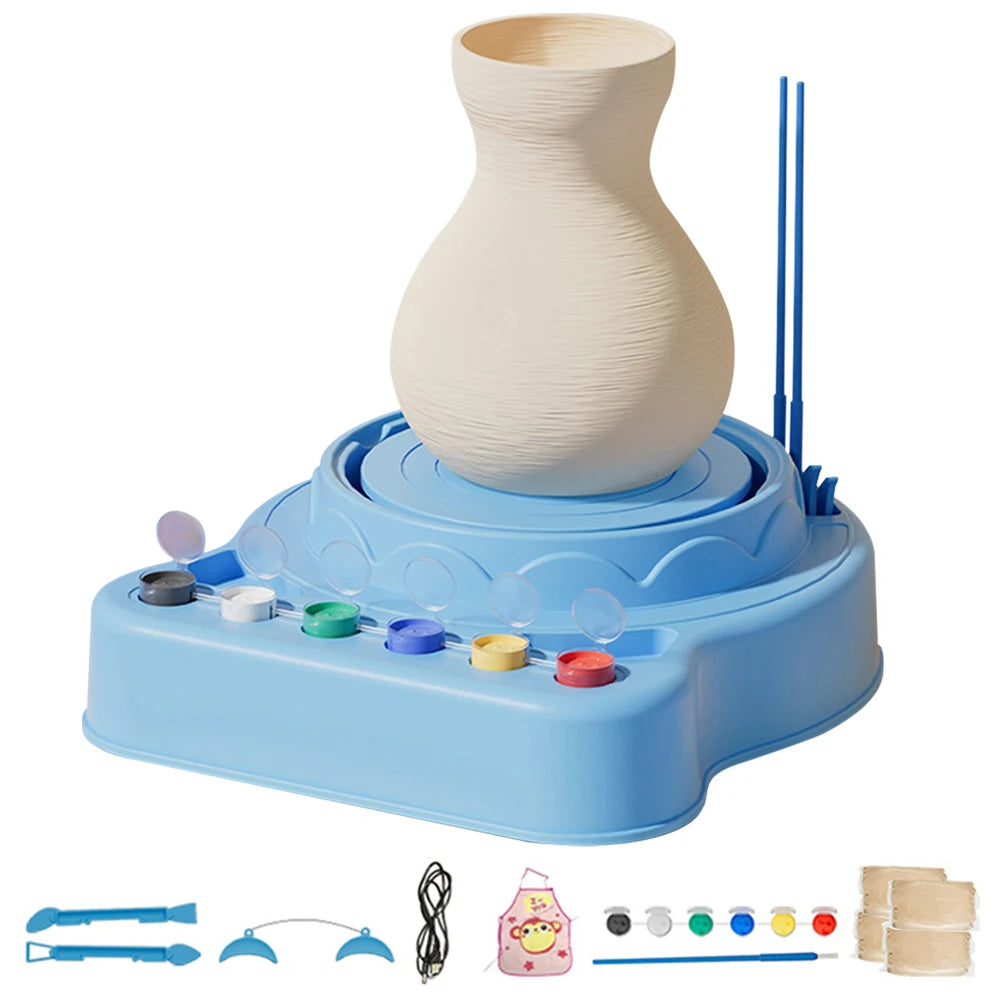 MMOOKA MMOOKA Kids Mini Pottery Machine Wheel Kit Electric Pottery Clay Wheel Educational Child-Safe Handicraft Gifts for Kids Aged 8-12MMOOKA.COM