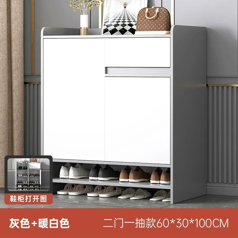 MMOOKA Entrance Shoe Cabinet Light Luxury Home Entrance Shoe Rack Large Capacity Multi-layer Entrance Cabinet Balcony Storage Locker