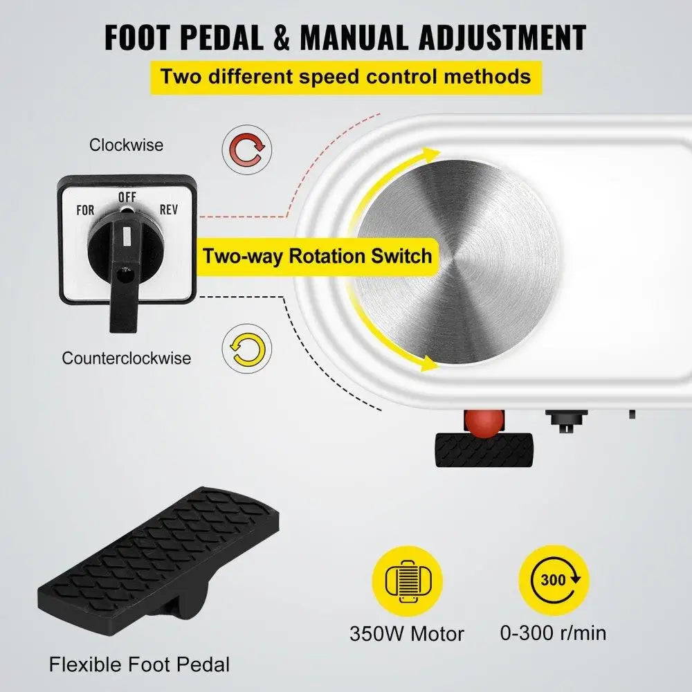 MMOOKA MMOOKA Pottery Wheel 28cm Detachable Basin Foot Pedal 350W DIY for art Craft Clay Tool Blue 18PcsMMOOKA.COM