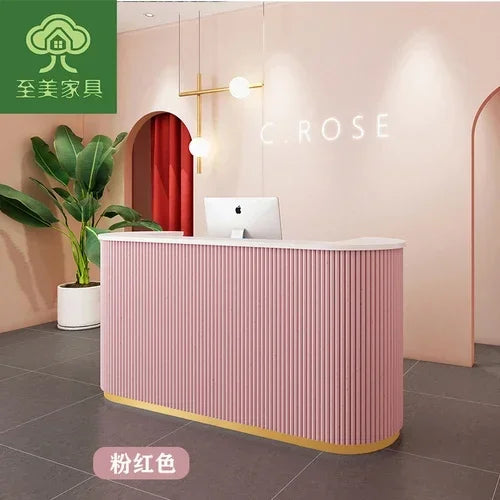 MMOOKA Clothing Store Small Cashier Beauty Light Luxury Bar Counter Arc Front Desk Reception Desk Commercial