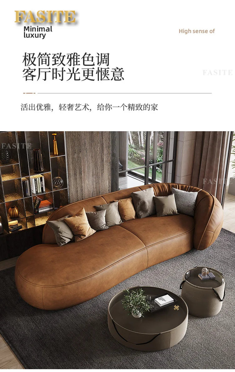 Simple modern sofa technology cloth Italian light luxury fabric inline Nordic sofa living room combination