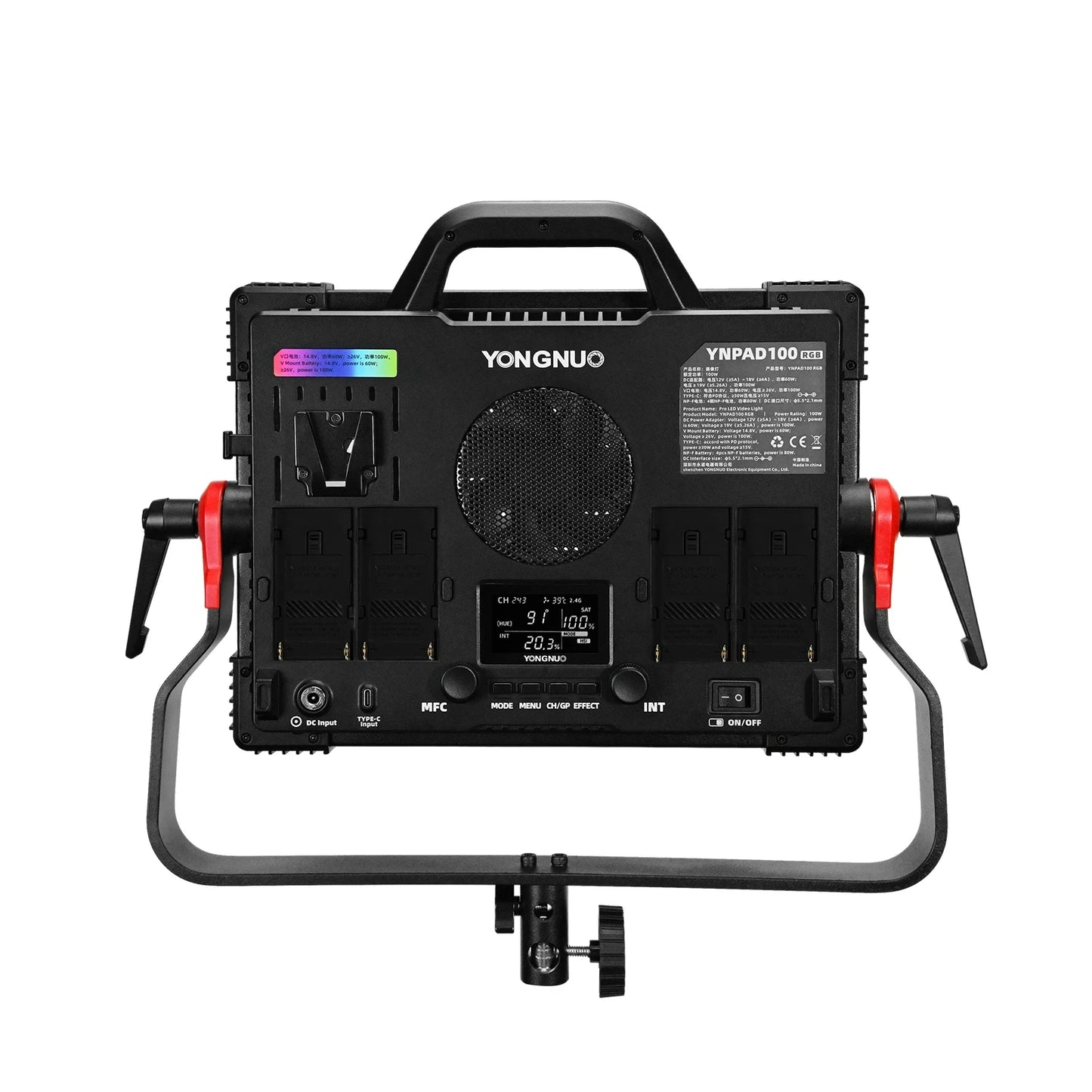 ..YONGNUO YNPAD/100 RGB Studio Video LED Panel Light with Full Color Reaches 100W for YouTube Tikok Photography Lighting