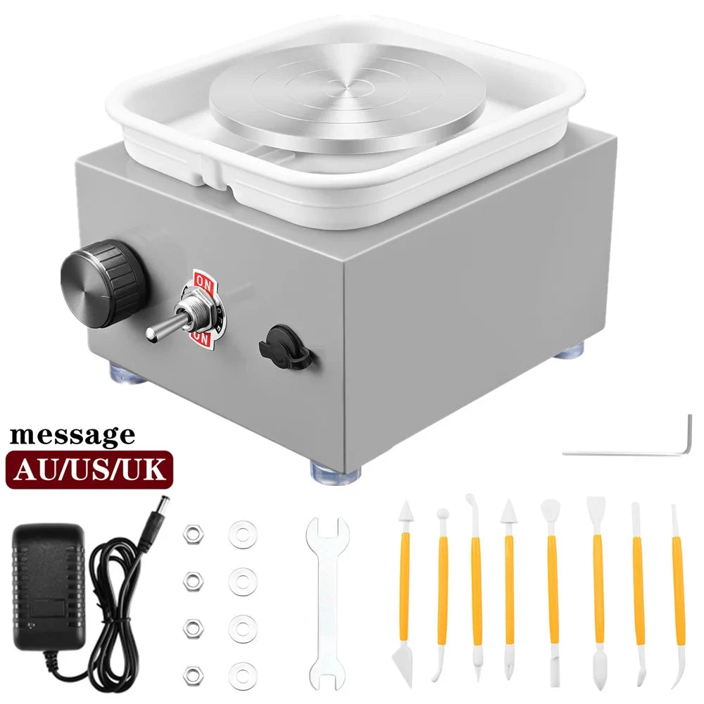 MMOOKA MMOOKA Electric Pottery Wheel Machine, Mini Pottery Forming Machine, Pottery Machine with Clay Sculpting Tools, 10CM Pottery TurntableMMOOKA.COM