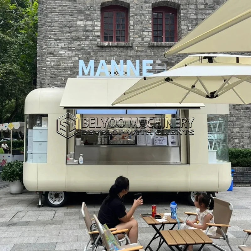 ANTNX Belyoo Mobile Coffee Shop Food Stand Ice Cream Truck Custom Food Kiosk Mobile Bar Food Truck Coffee Trailer Fully Equipped ANTNX.COM