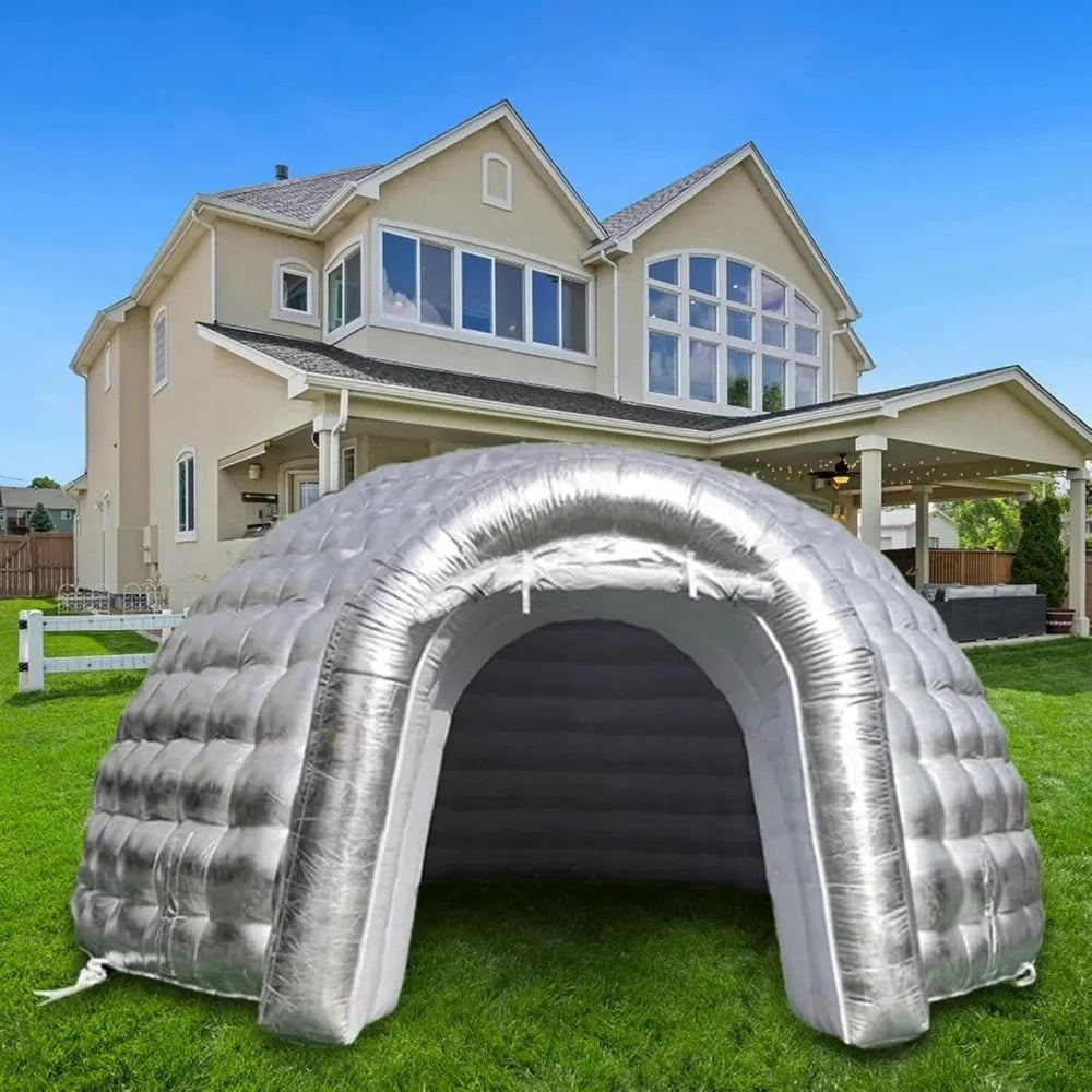 ANTNX Outdoor Portable Inflatable Igloo Dome Tent With Built-In RGB Light Black Dome House For Club Party Wedding Event Decoration ANTNX.COM