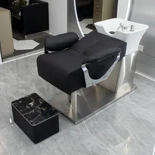 MMOOKA j Barber Shop Shampoo Chair for Hair Half Lying Shampoo Chair Sitting Beauty Flushing Bed