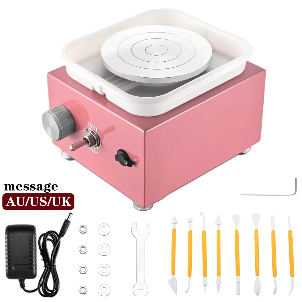 MMOOKA MMOOKA Electric Pottery Wheel Machine, Mini Pottery Forming Machine, Pottery Machine with Clay Sculpting Tools, 10CM Pottery TurntableMMOOKA.COM