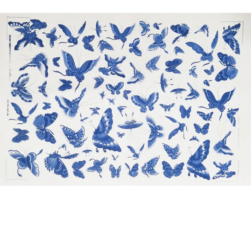 MMOOKA 1PCS New Pottery Ceramics Clay Transfer Paper Glaze Underglaze Flower Paper Jingdezhen Blue and White Porcelain Decal PaperMMOOKA.COM