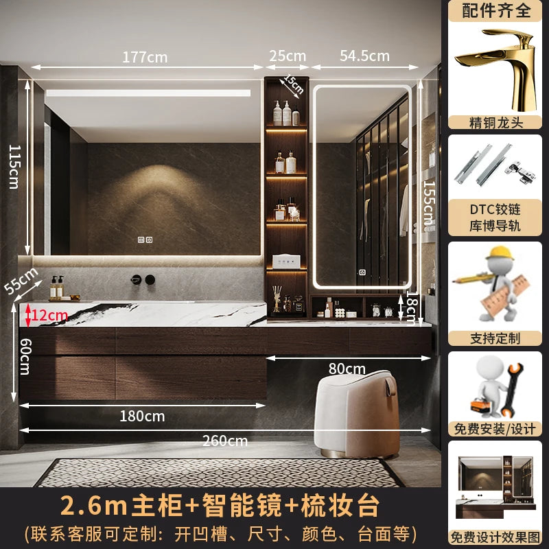 ANTNX Light Luxury Solid Wood Bathroom Cabinet Partitions Accessories Closet Cupboard Space Saver Gadgets Modern Gabinete Furniture ANTNX.COM