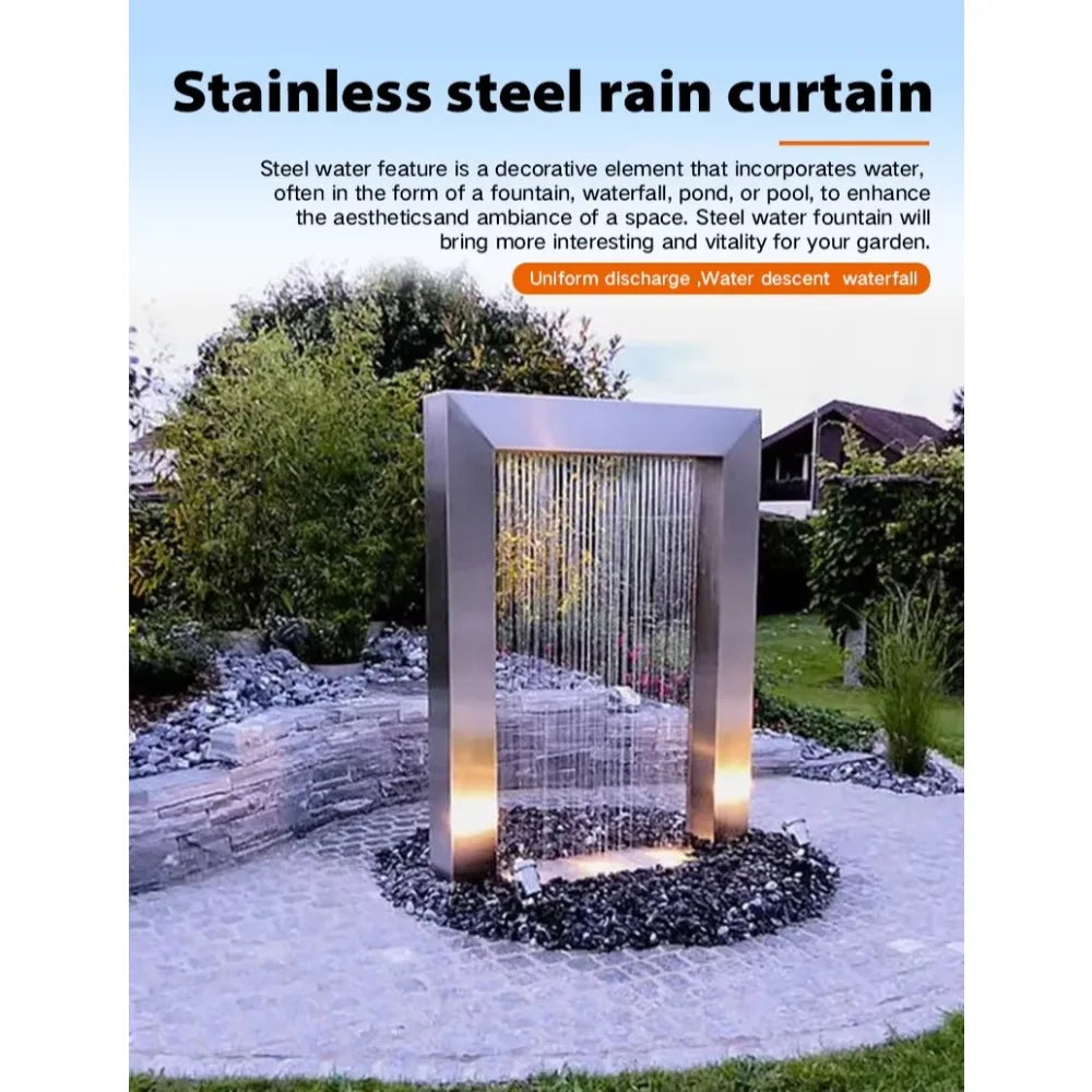 ANTNX Customized Swimming Pool Stainless Steel Wall Water Blade Waterfall Fountains Metal Garden Sculpture Fountain ANTNX.COM