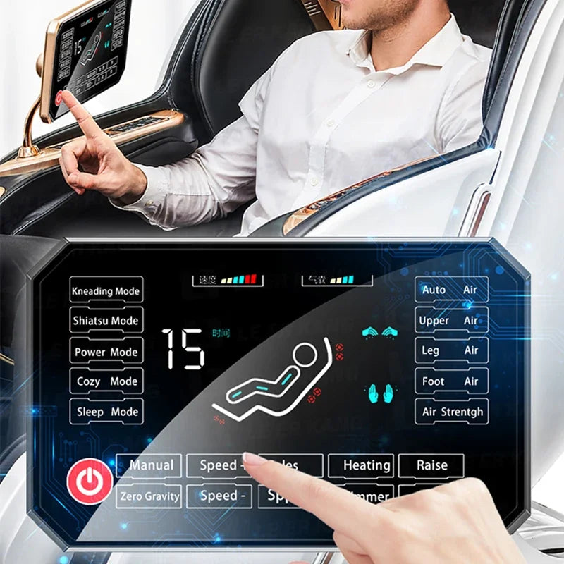 MMOOKA Intelligent Voice Control Chair Kneading Full Body Zero Gravity Stretching Shiatsu Large Size Massage Chair with Bluetooth