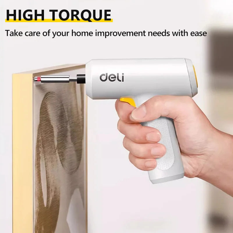 Deli Handheld Cordless Screwdriver 3.6V 1500mAh 5N.M Torque Electric Screwdriver Household Wireless Power Tools