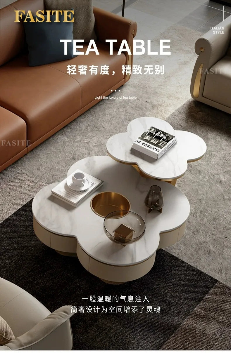2023 new slate coffee table combination living room household small apartment modern simple marble
