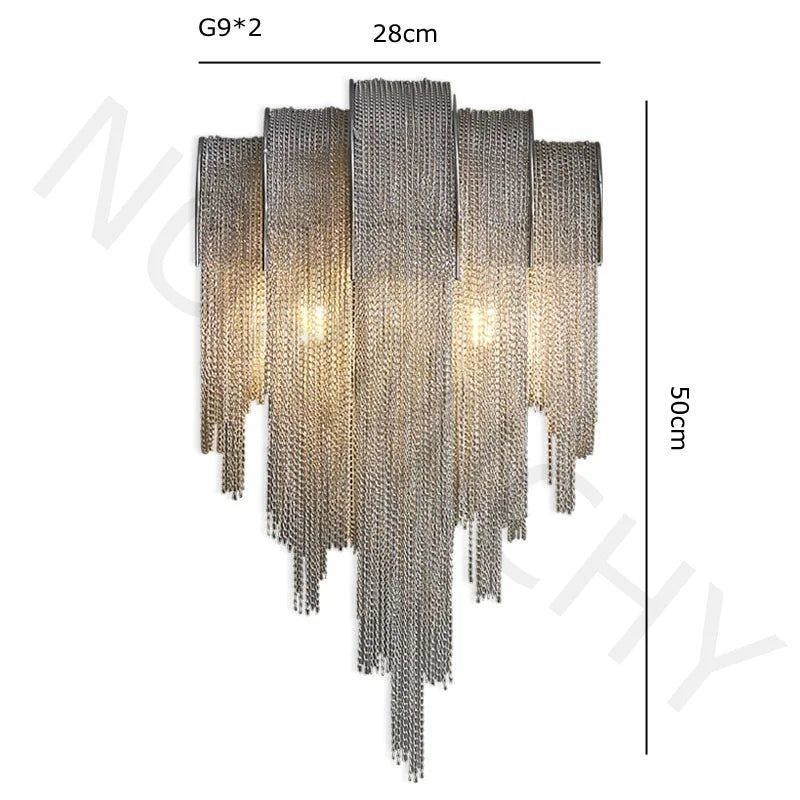 Modern Lustre Chrome Tassel Led Chandelier Lighting Living Dining Room Decor Led Chandeliers Lamp Loft Hanging Lights Luminaire